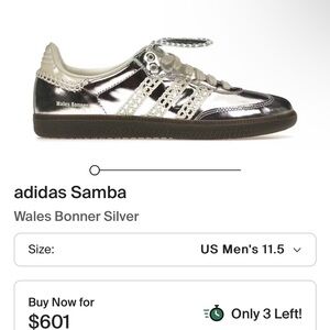 Wale bronner silver sambas 7.5
